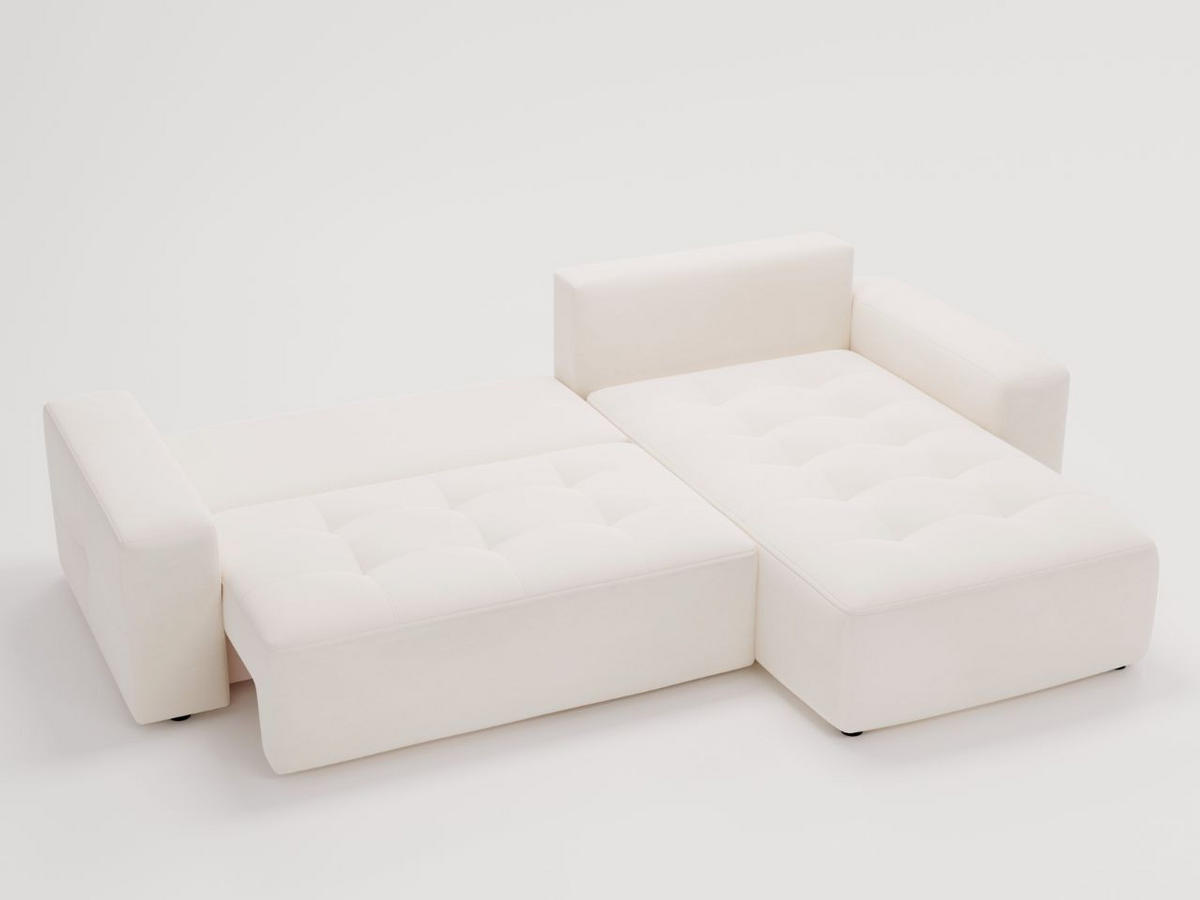 ECKSOFA Portland Creme Rechts - Creme, Holz/Kunststoff (250/165cm) - Graingold