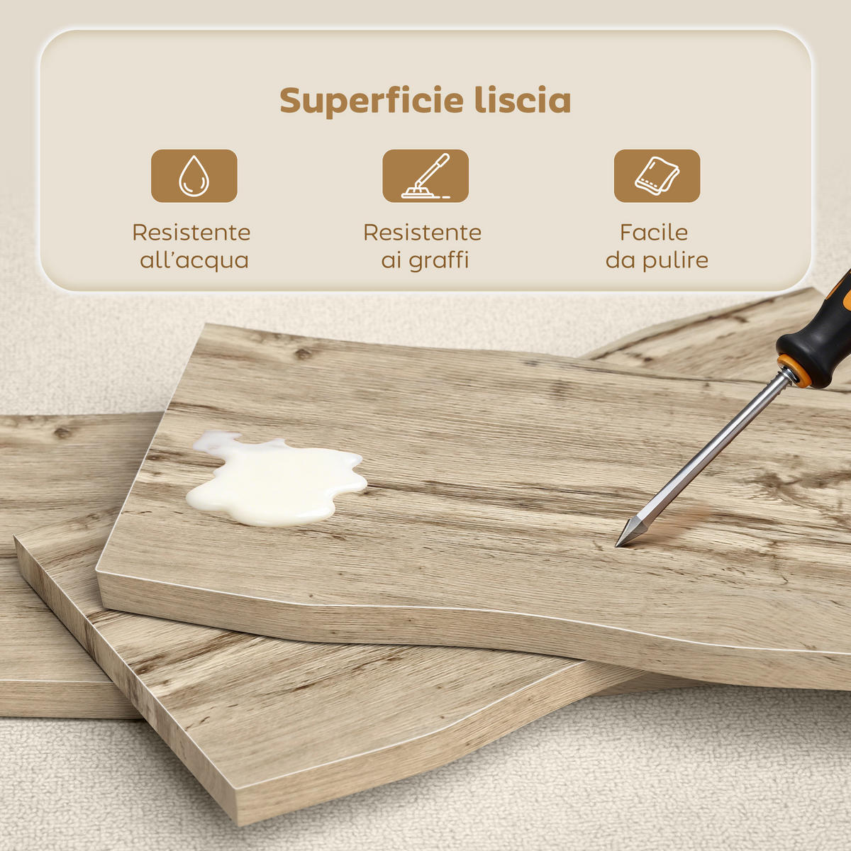 COUCHTISCH Beige 1 Stück - Beige, Naturmaterialien (100/50/45cm) - GiPP