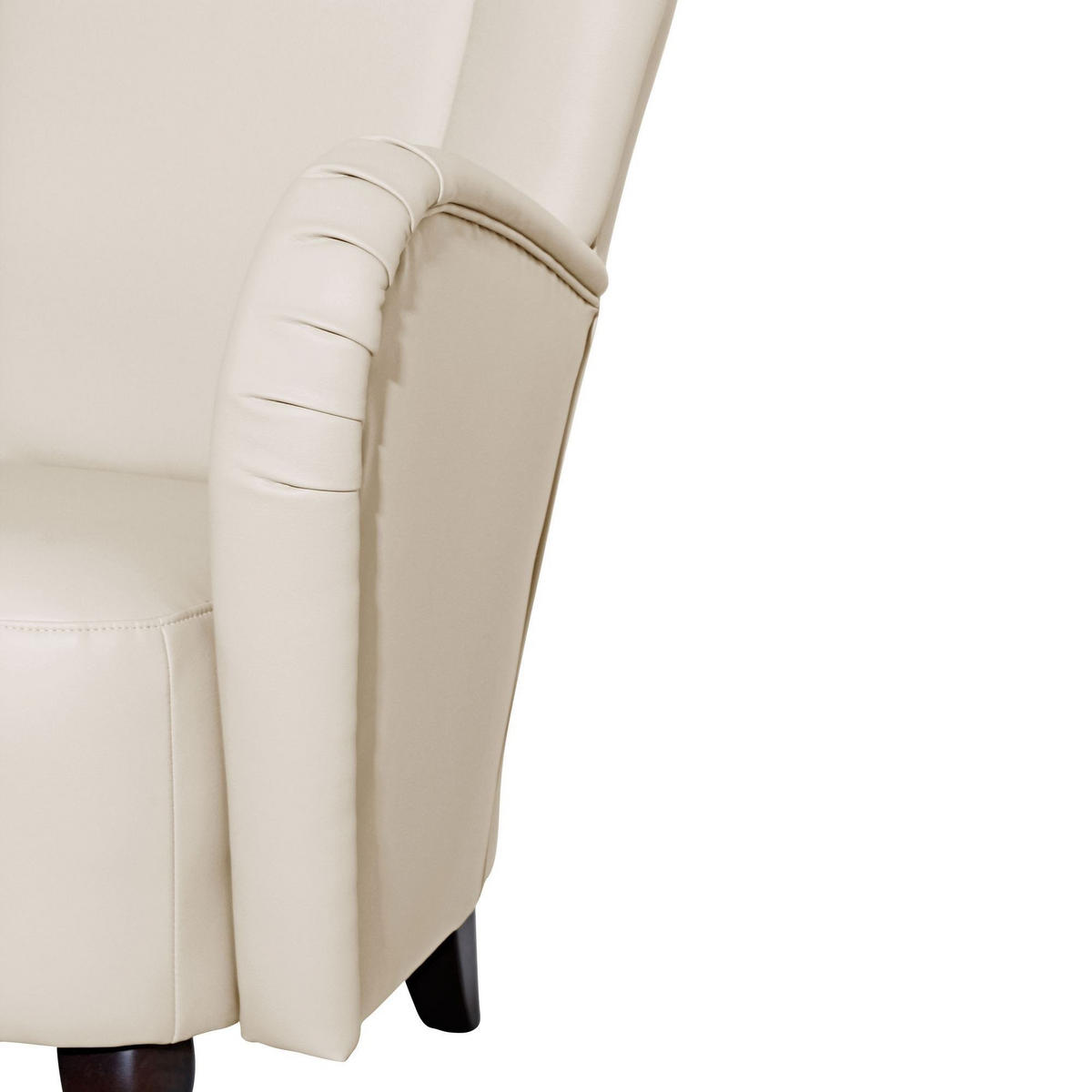 HOCHLEHNSESSEL Kailey Bezug Kunstleder Buche nussbaum dunkel / beige - Weiß, Kunststoff (96/122/89cm) - 58aufmkessel