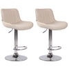 BARHOCKER 2er Set Stoff creme - Chromfarben/Creme, Textil/Metall (50/86/50cm) - CLP