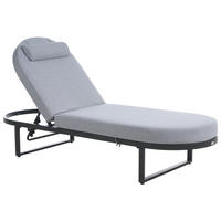 ȘEZLONG cu pernă metal gri Roncolo - gri închis/negru, metal (128/40/70cm) - Beliani