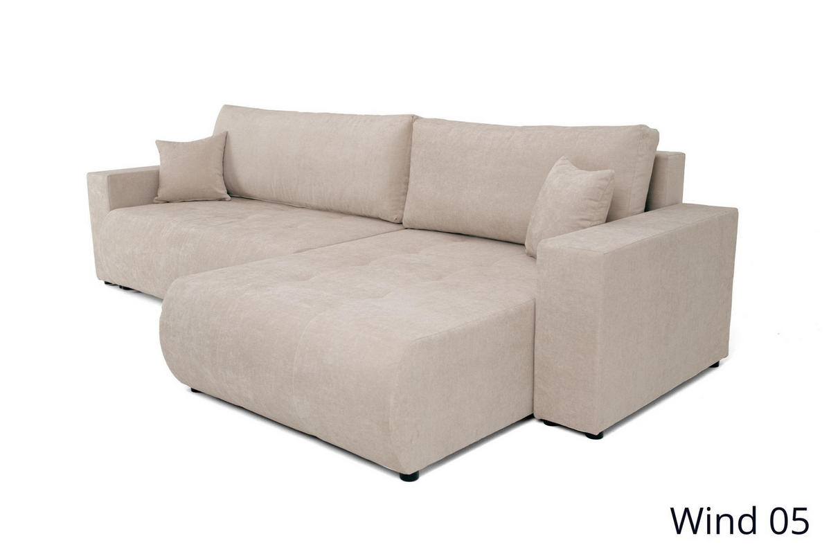 ECKSOFA Alva 3-Sitzer Universall Rechts/Links, Strukturstoff Grau 277/154/83 cm - Schwarz/Grau, Textil (277/154cm) - WFL GROUP