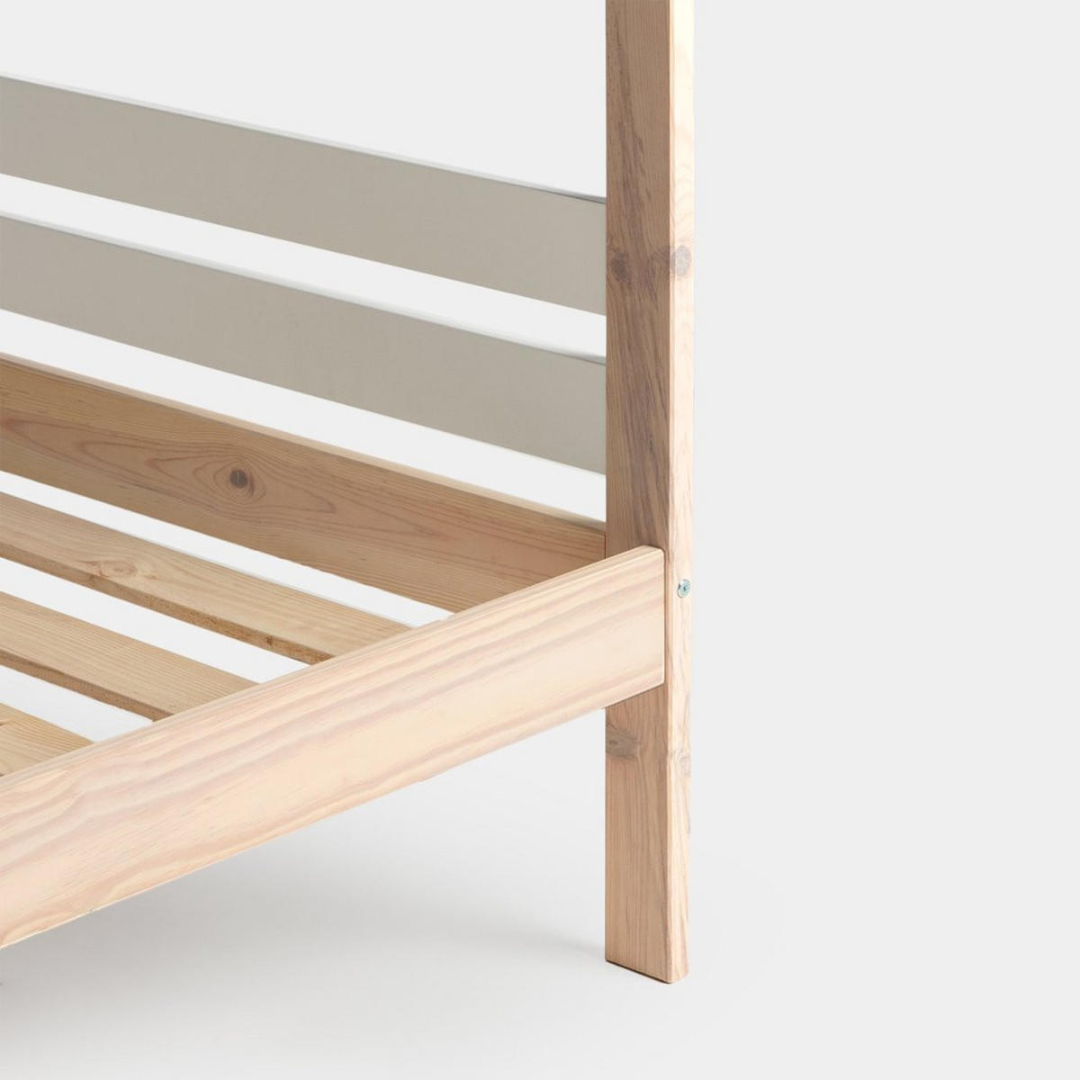 KINDERBETT Lior Natürlich 197 cm x 147 cm - Naturfarben/Weiß, Holzwerkstoff