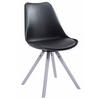 BESUCHERSTUHL Toulon Kunstleder, Gestell Buchenholz Weiß rund Schwarz - Schwarz/Weiß, Holz/Buchenholz (48/83/56cm) - TPFLiving