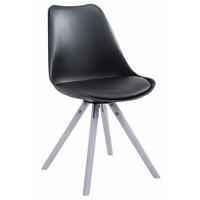 BESUCHERSTUHL Toulon Kunstleder, Gestell Buchenholz Weiß rund Schwarz - Schwarz/Weiß, Holz/Buchenholz (48/83/56cm) - TPFLiving