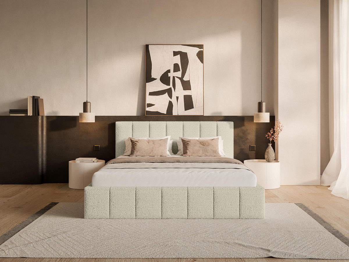 POLSTERBETT TORAO 200x200 cm, Ecru - Beige, Textil (200/200cm) - Fedve