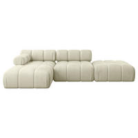 ECKSOFA modulares Sofa Lizur-L1 - 285x160x70 cm Beige Velours - Beige, Holzwerkstoff/Textil (285/160cm) - ALTDECOR