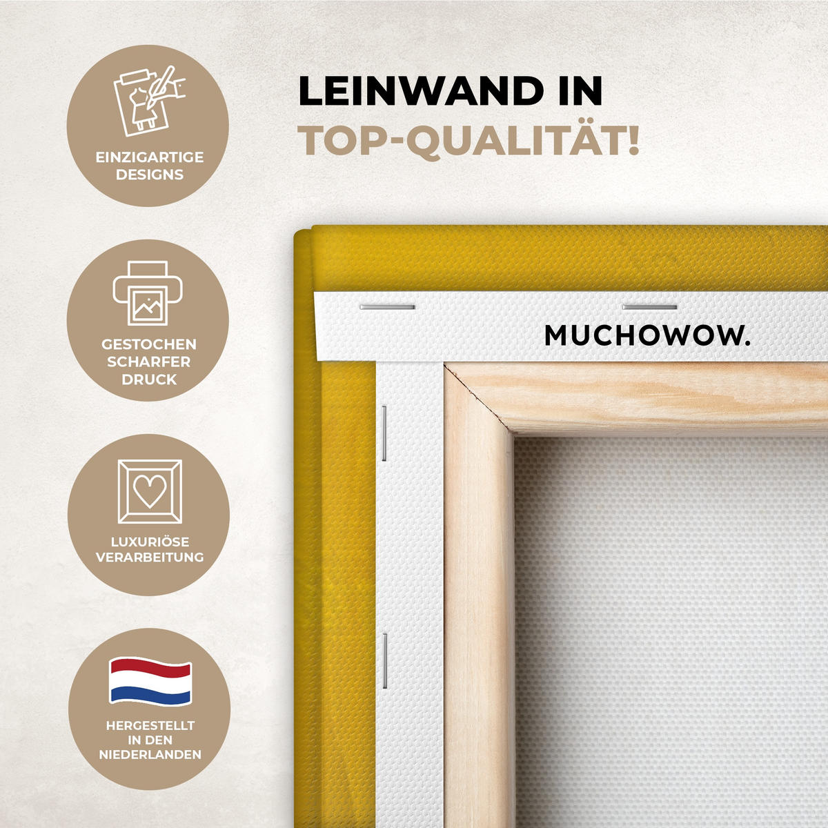 LEINWANDBILD Frida Kahlo - Frau - Gelb - Blau - Blumen 80x120 cm - Gelb, Textil (80/120cm) - MuchoWow