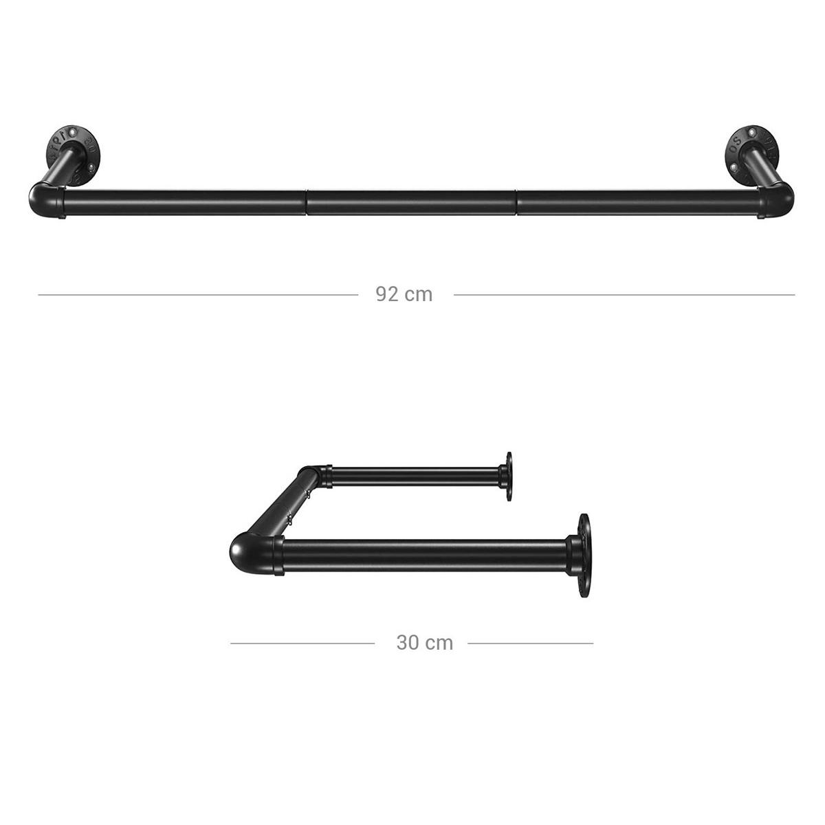 KLEIDERSTANGE - Schwarz, Metall (92cm) - Hansiro
