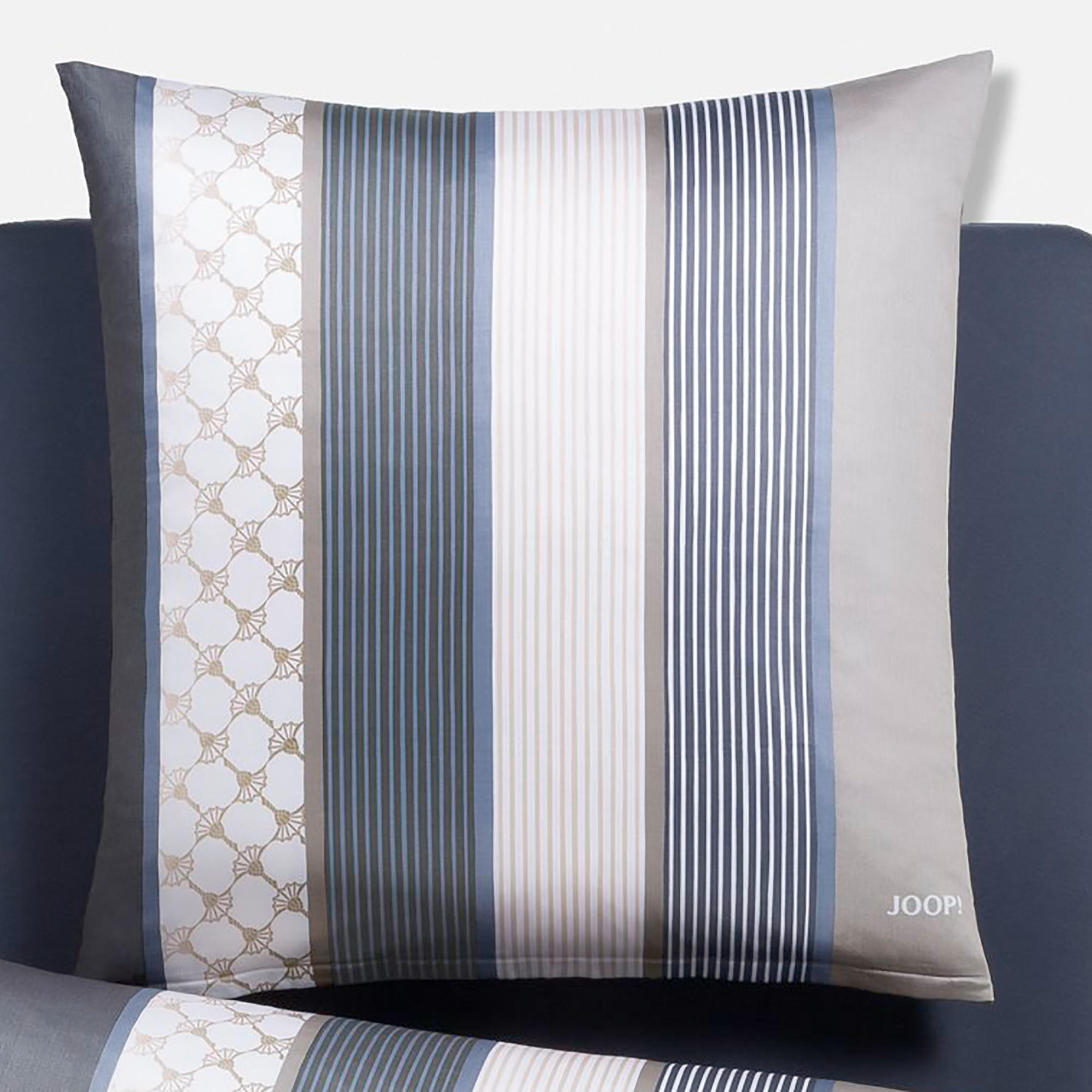 KISSENHÜLLE CORNFLOWER STRIPES 4069 DEEP COAL - 09 - Grau, Textil (80/80cm) - Joop!