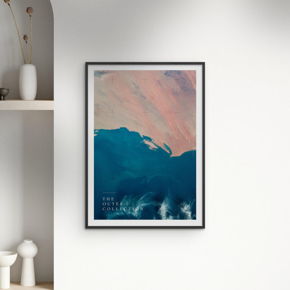 POSTER mit Rahmen Arch Atelier - The Outer Collection – 001 - Blau/Schwarz, Holz/Papier (30/40cm) - Poster&Frame