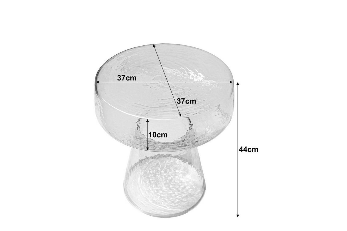 BEISTELLTISCH Bo - Transparent - 44/37/37 cm - Transparent, Glas (37/37/44cm) - Livingfurn