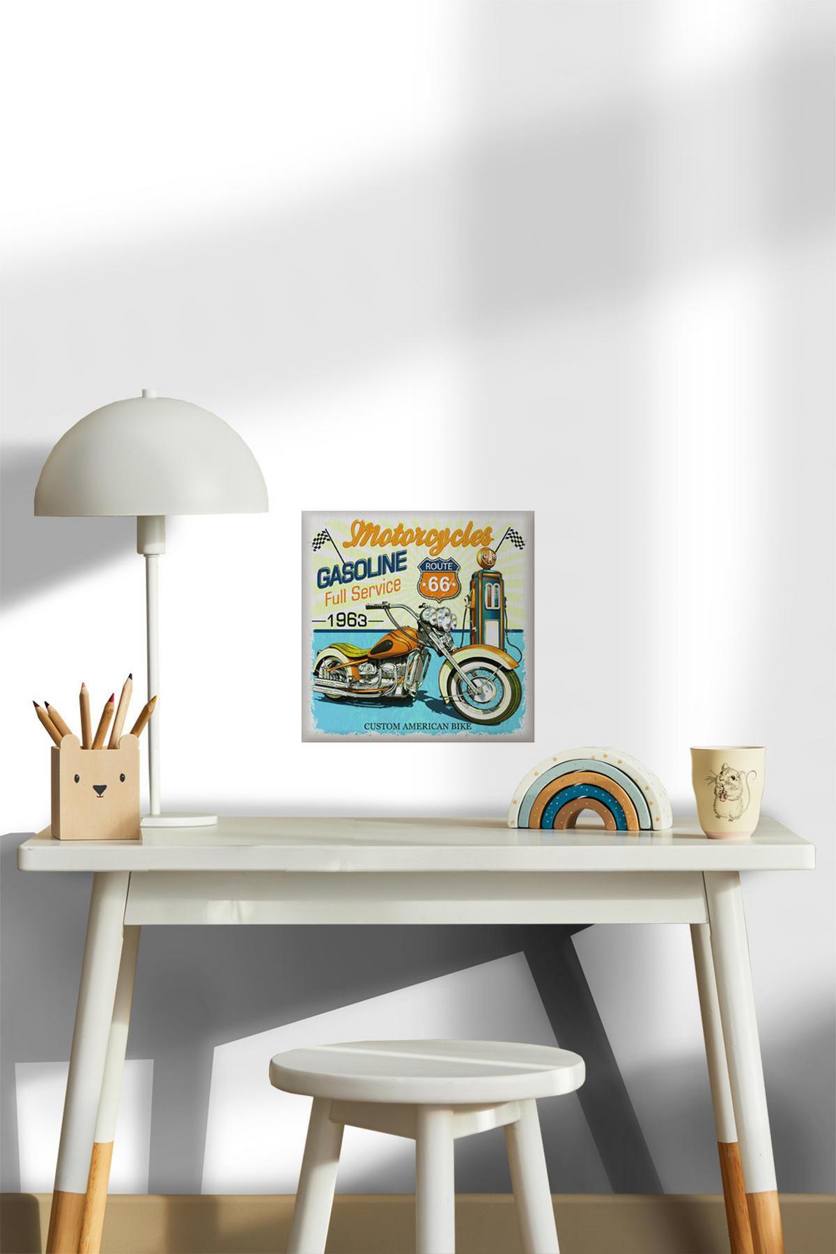 WANDTATTOO Vintage Motorrad 30 x 30 cm - Multicolor, Papier (30/30/30cm) - Sanders & Sanders