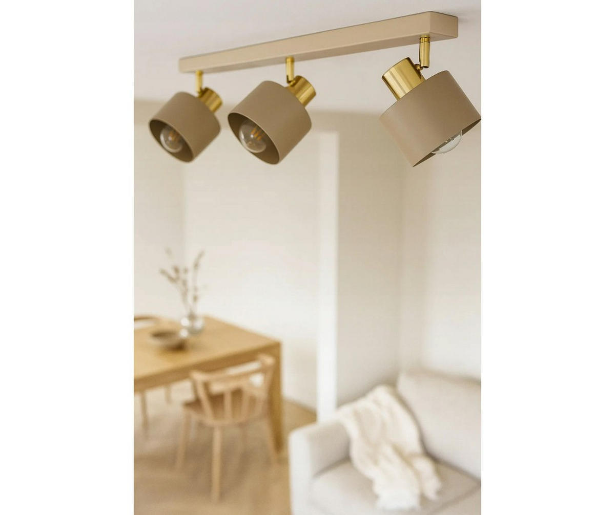 DECKENLEUCHTE Ecru - Beige/Goldfarben, Metall (12/60/21cm) - kiki design