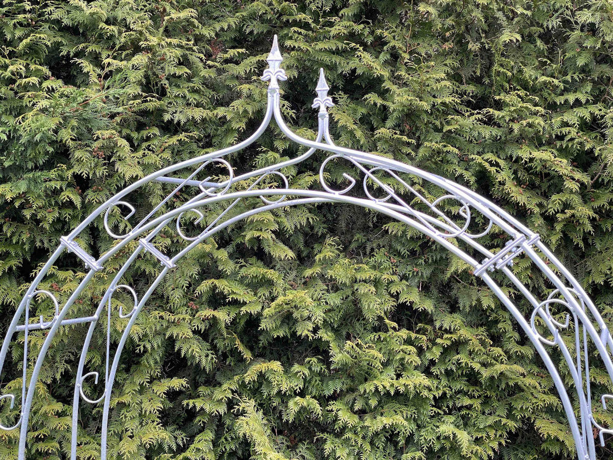 ROSENBOGEN rund Metall verzinkt 140/37/245 cm - Grau, Metall (140/225/37cm) - DanDiBo