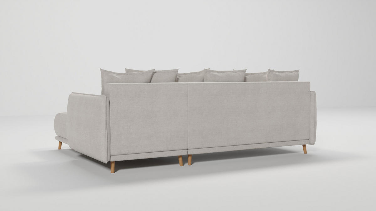 ECKSOFA Chroma Beige Luxusmicrofaser - Ecru/Beige, Holz/Textil (238/170cm) - S-Style Möbel