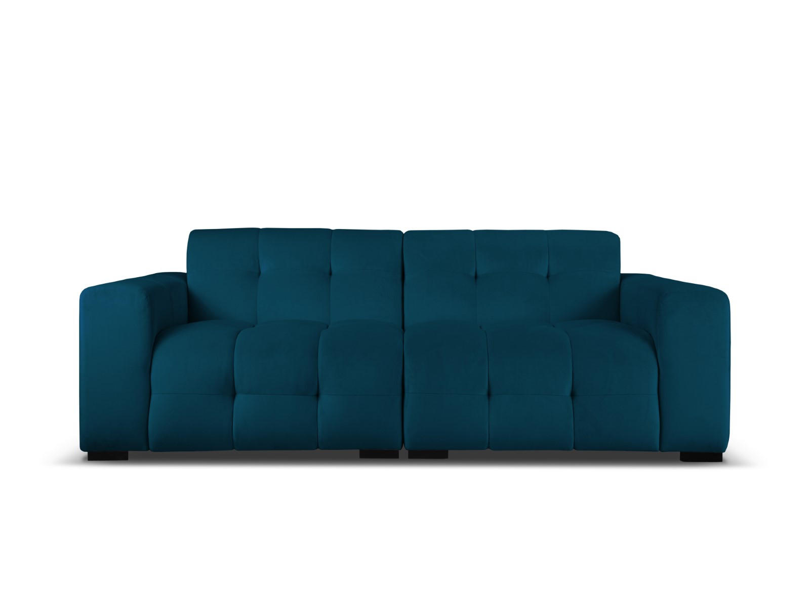 SOFA Kendal aus Samt marineblau 4 Sitzplätze - Blau, Textil (255/79/103cm) - Micadoni