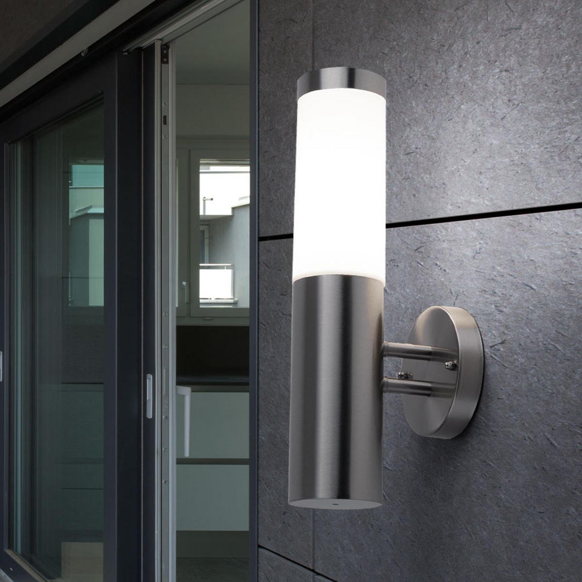 LED AUSSENLEUCHTE Edelstahl Silber - Silberfarben, Metall (7.8/14.5/36cm)