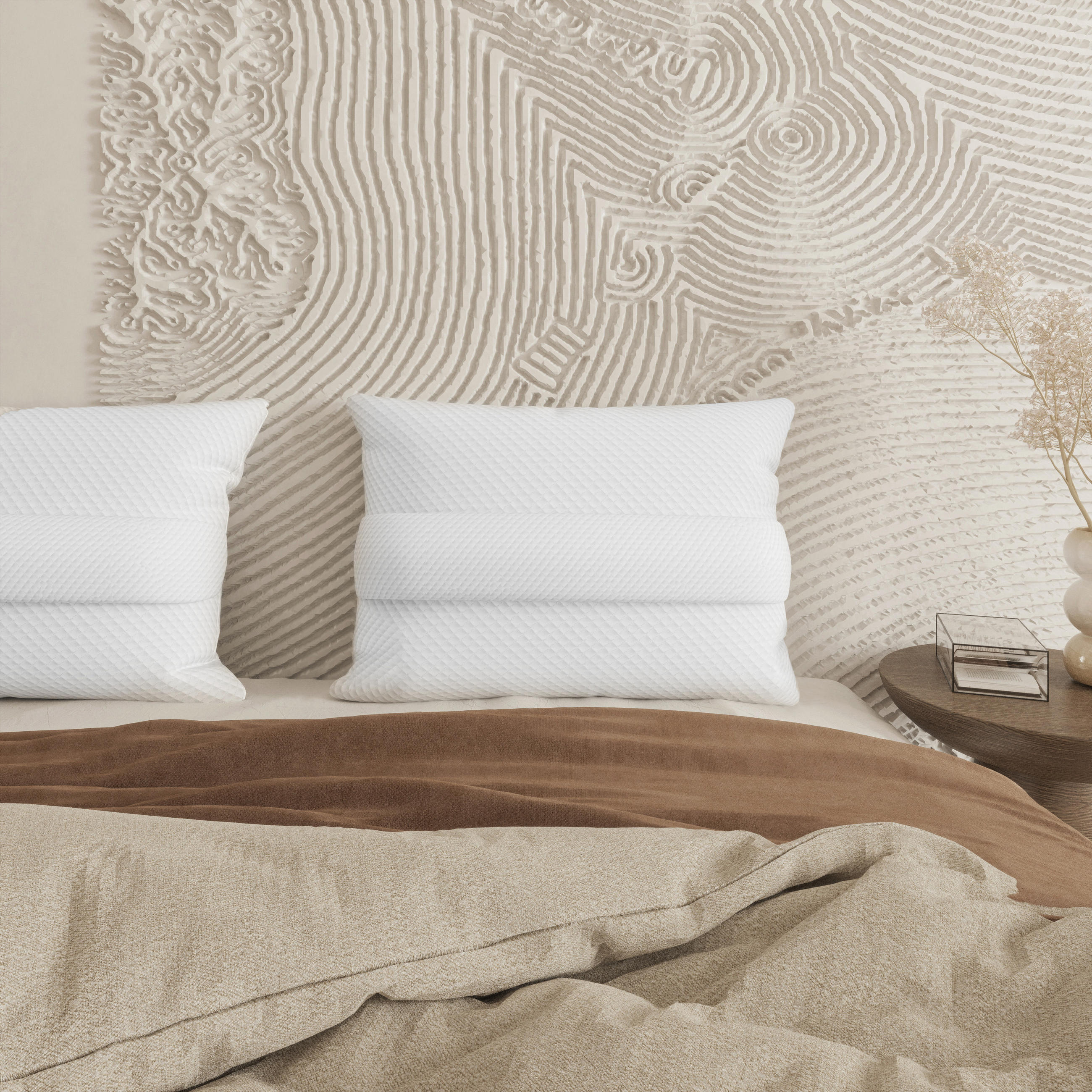 NACKENKISSEN Weiß - Weiß, Textil (44/67cm) - Vercart
