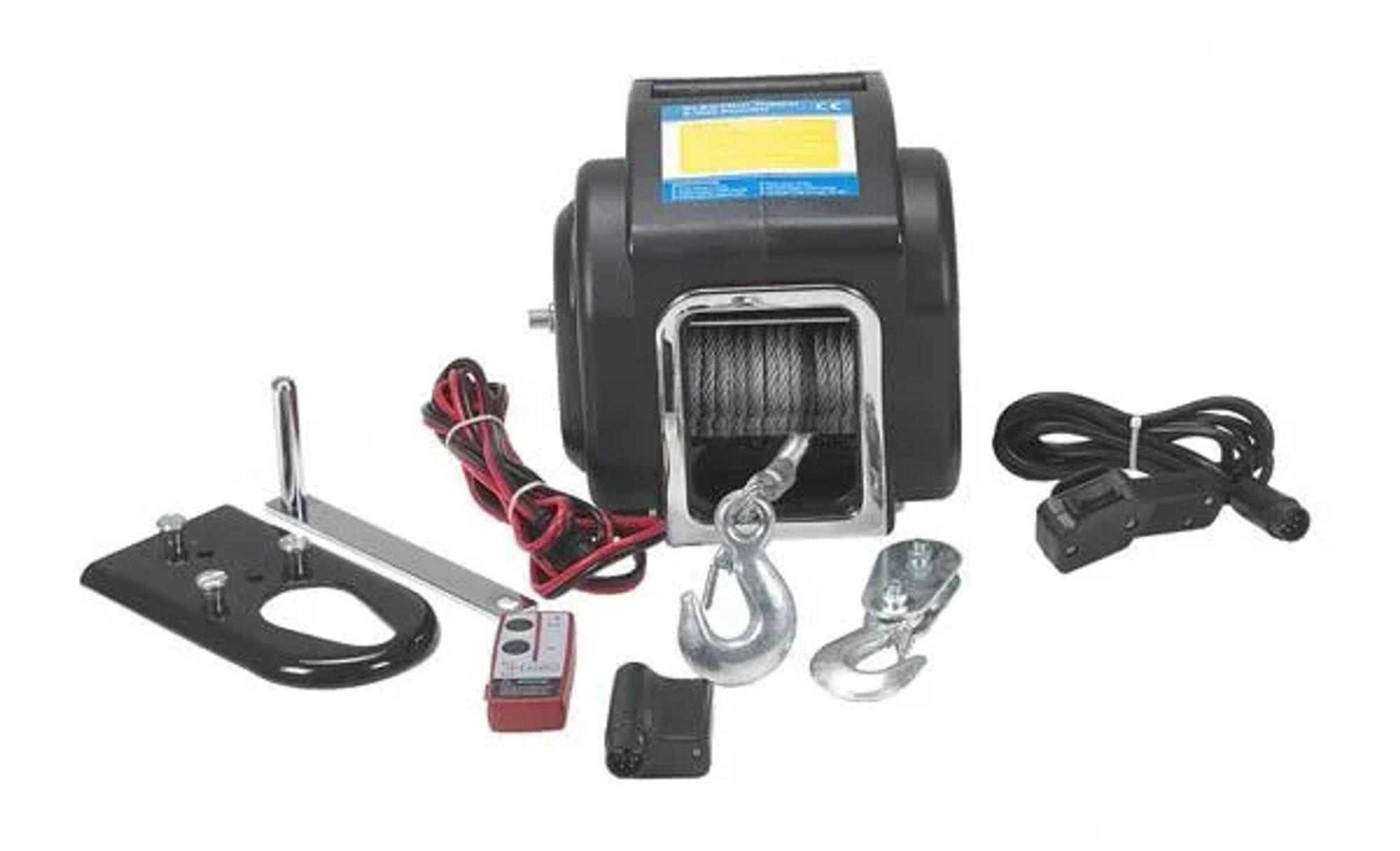 MOTORSEILWINDE Tragbar, 6800 kg, Funkfernbedienung - Schwarz, Metall (29/41.5/34.5cm) - Westfalia