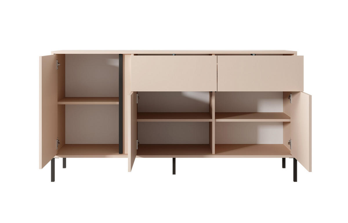 KOMMODE Dast beige 153 / 39,5 / 81cm - Beige/Akaziefarben, Holz/Holzwerkstoff (153/81/39.5cm) - Feldmann-Wohnen