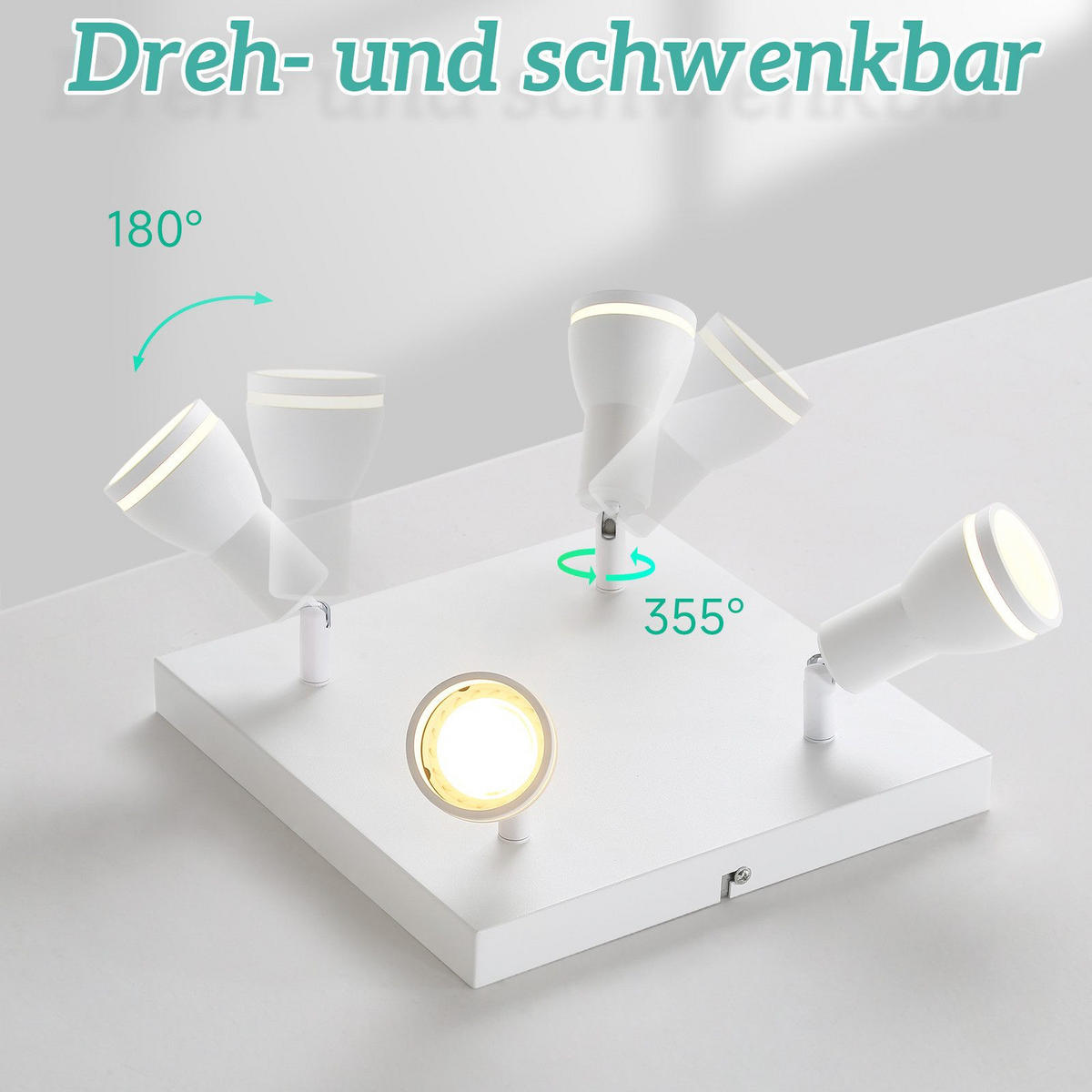 STRAHLER Aalen 4-flammig 25/25/15.7 cm - Weiß, Metall (25/25/15.7cm) - Nettlife