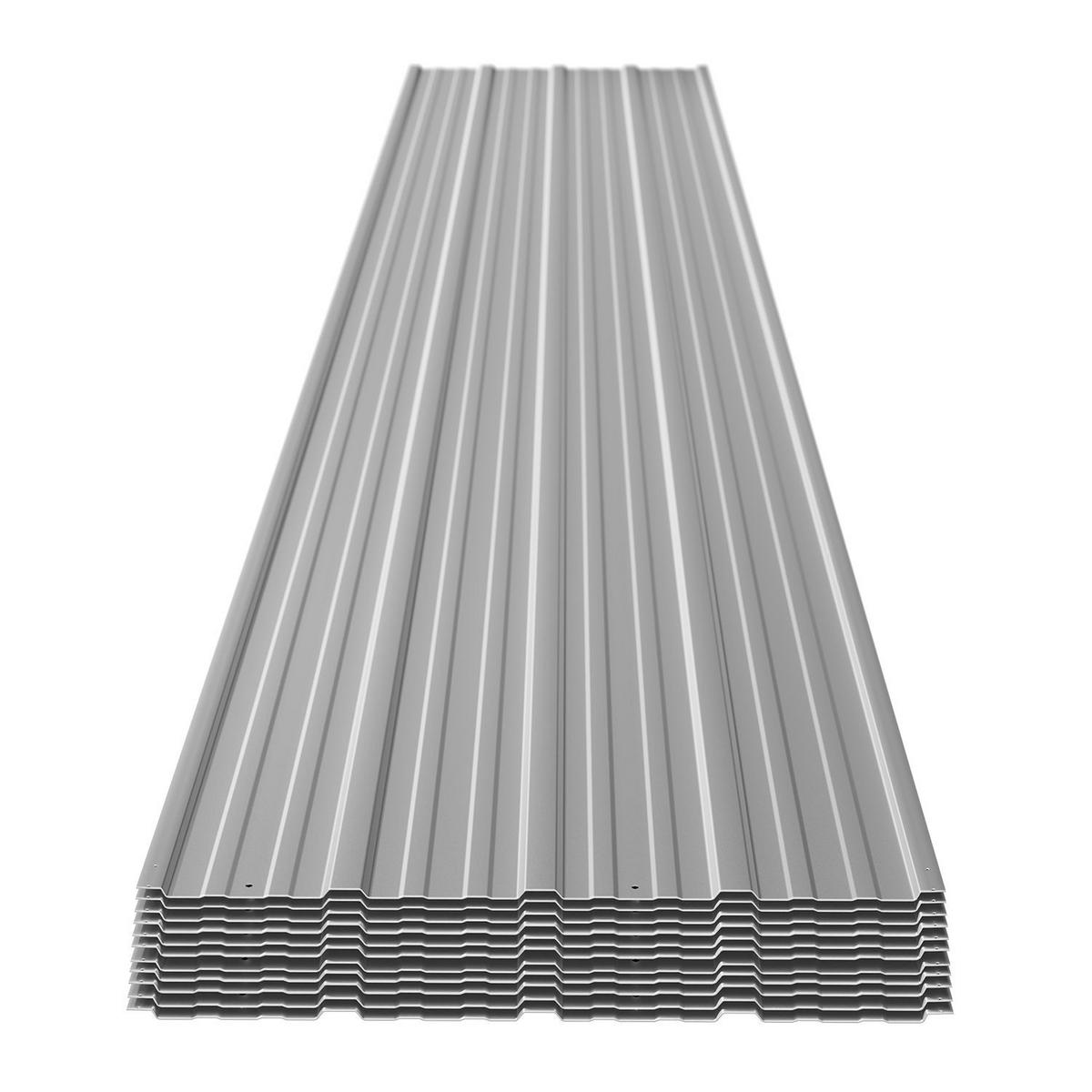 PROFILBLECH Grau 129x45 cm 12er-Set - Grau, Metall (45/129cm) - Juskys