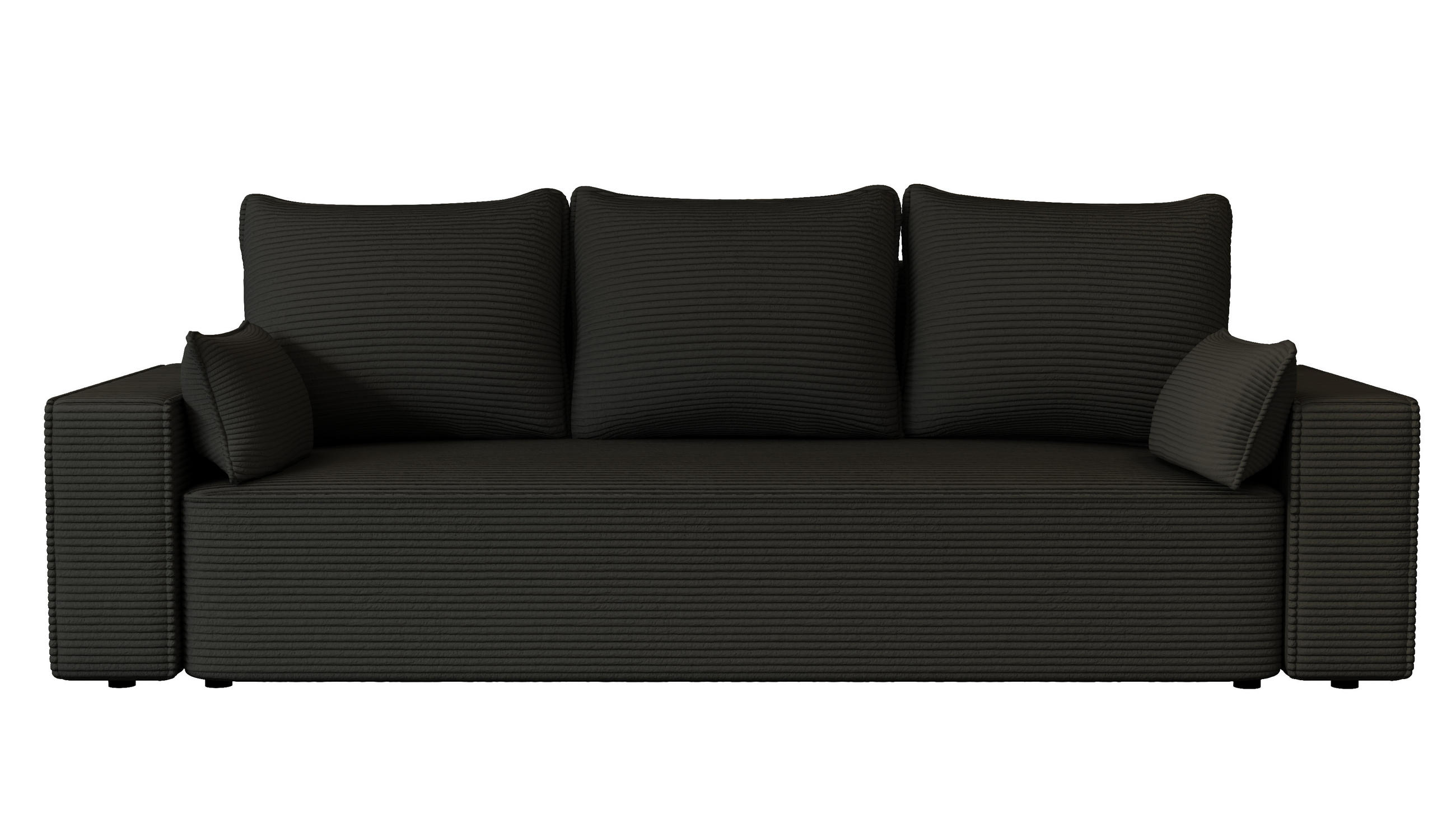 SOFA Vens mit Bettkasten und Schlaffunktion, Cordstoff - Anthrazit, Holzwerkstoff (242/85/95cm)