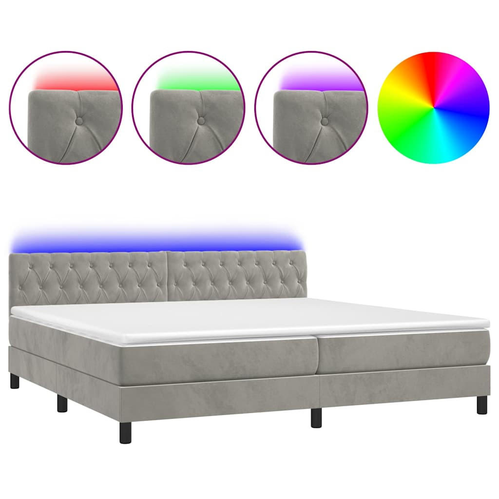 vidaXL Boxspringbett Grau 200x203 cm