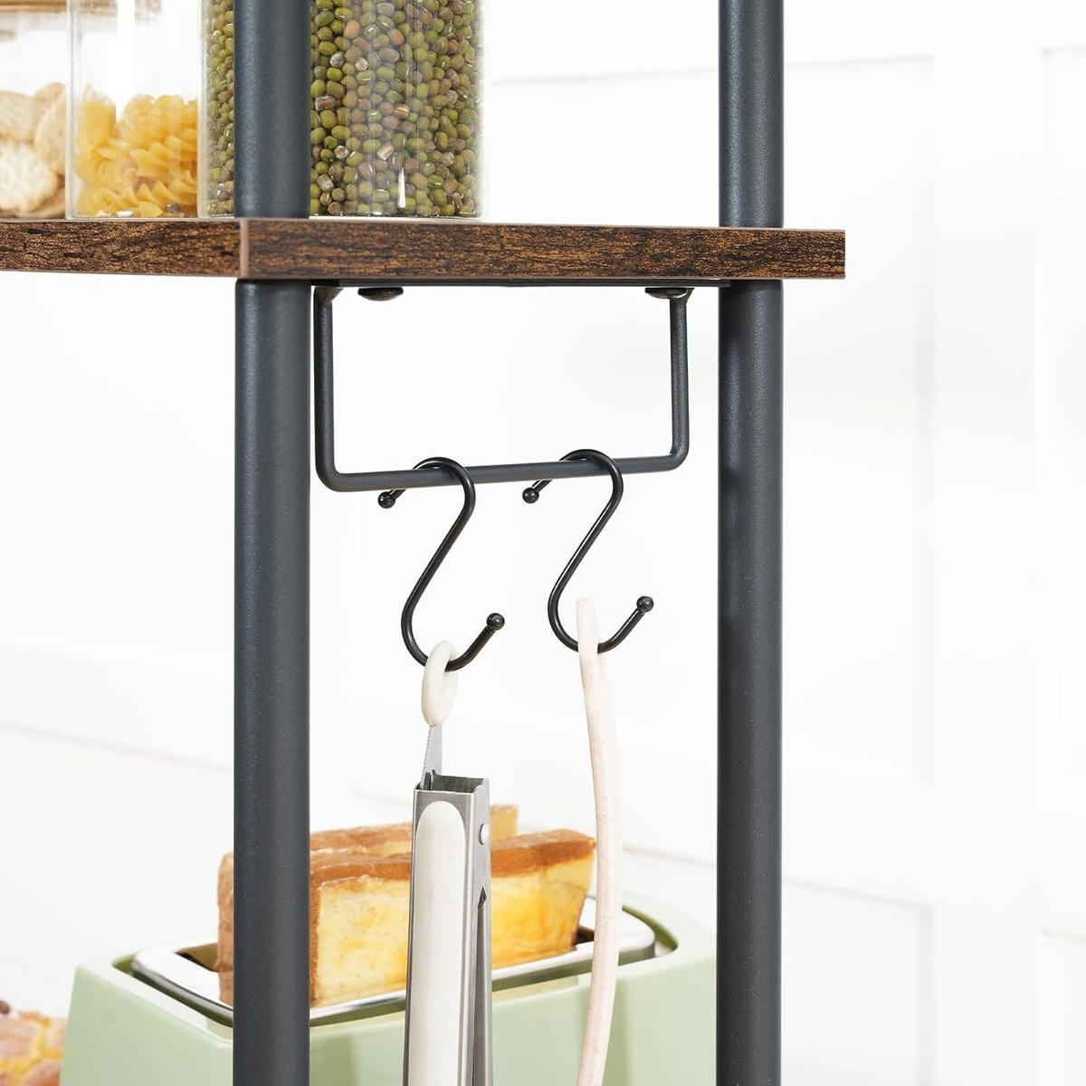 MIKROWELLENSTÄNDER Braun mit Steckdosenleiste - Braun, Holzwerkstoff (60/154/40cm) - Hoobro