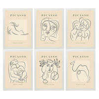 POSTER Set Mit 6 Illustrationen Von Pablo Picasso Weiblich A3 Weißer Rahmen - Weiß, Papier (29/3cm) - Nacnic