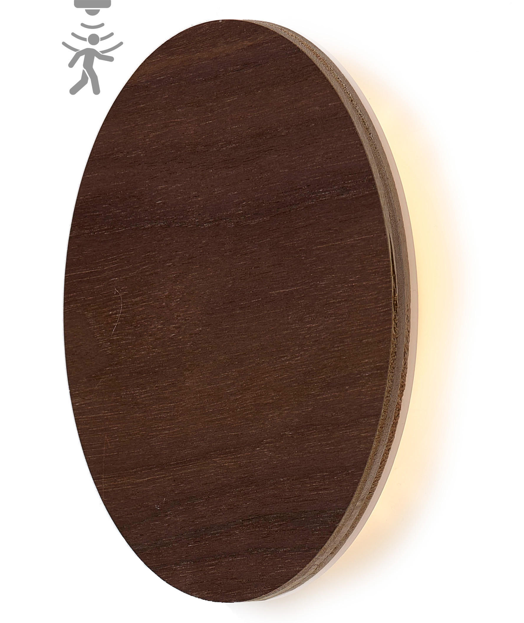 LED-BATTERIE Wandleuchte Indirektes Licht Echtholz mit Bewegungsmelder Walnussholz - Braun, Holz (3.7/15/15cm) - Northpoint
