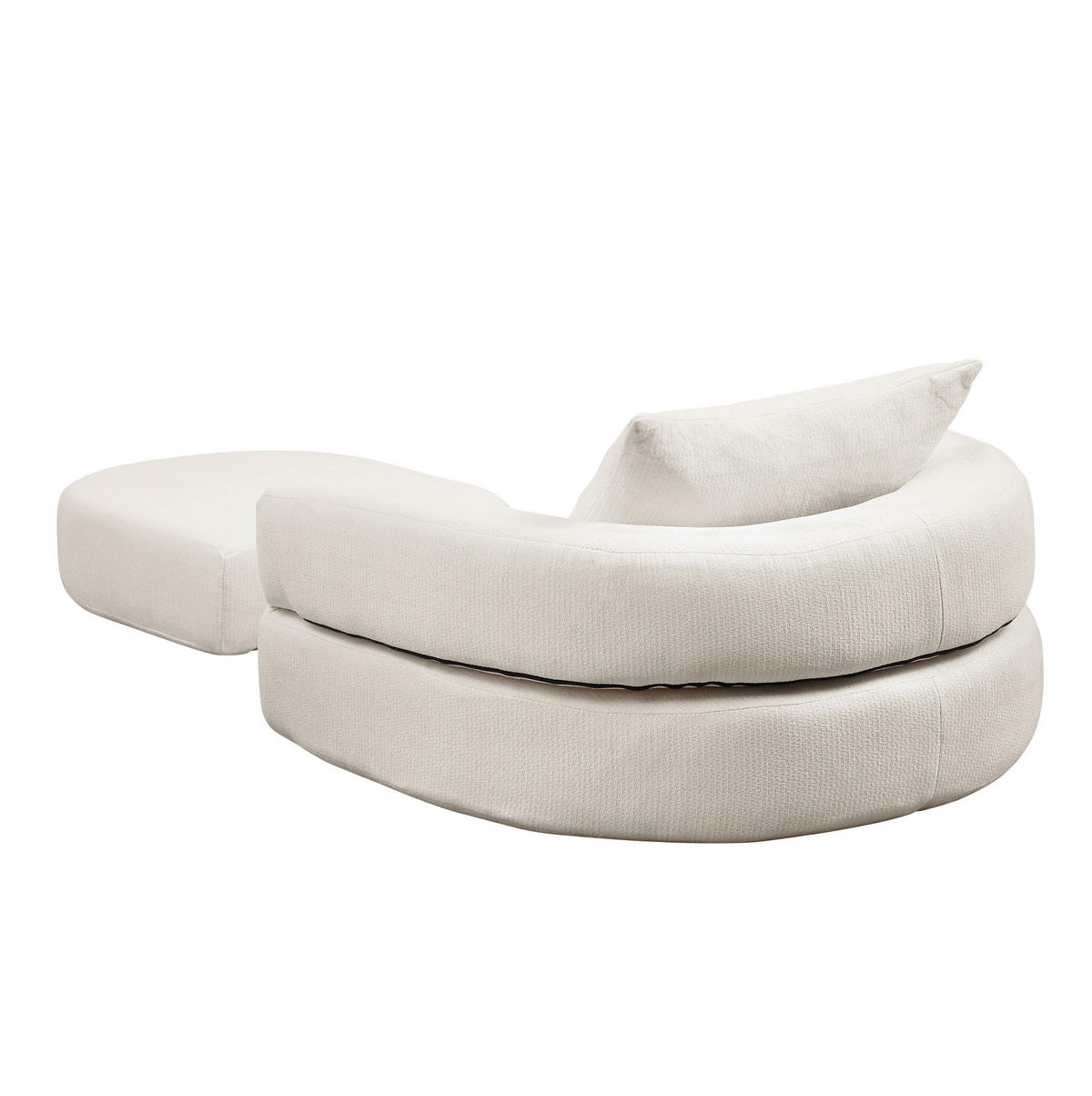 SOFA Beige aus Chenille mit flexiblem Aufbau - Beige, Textil (90/21/101cm) - Flora Grace