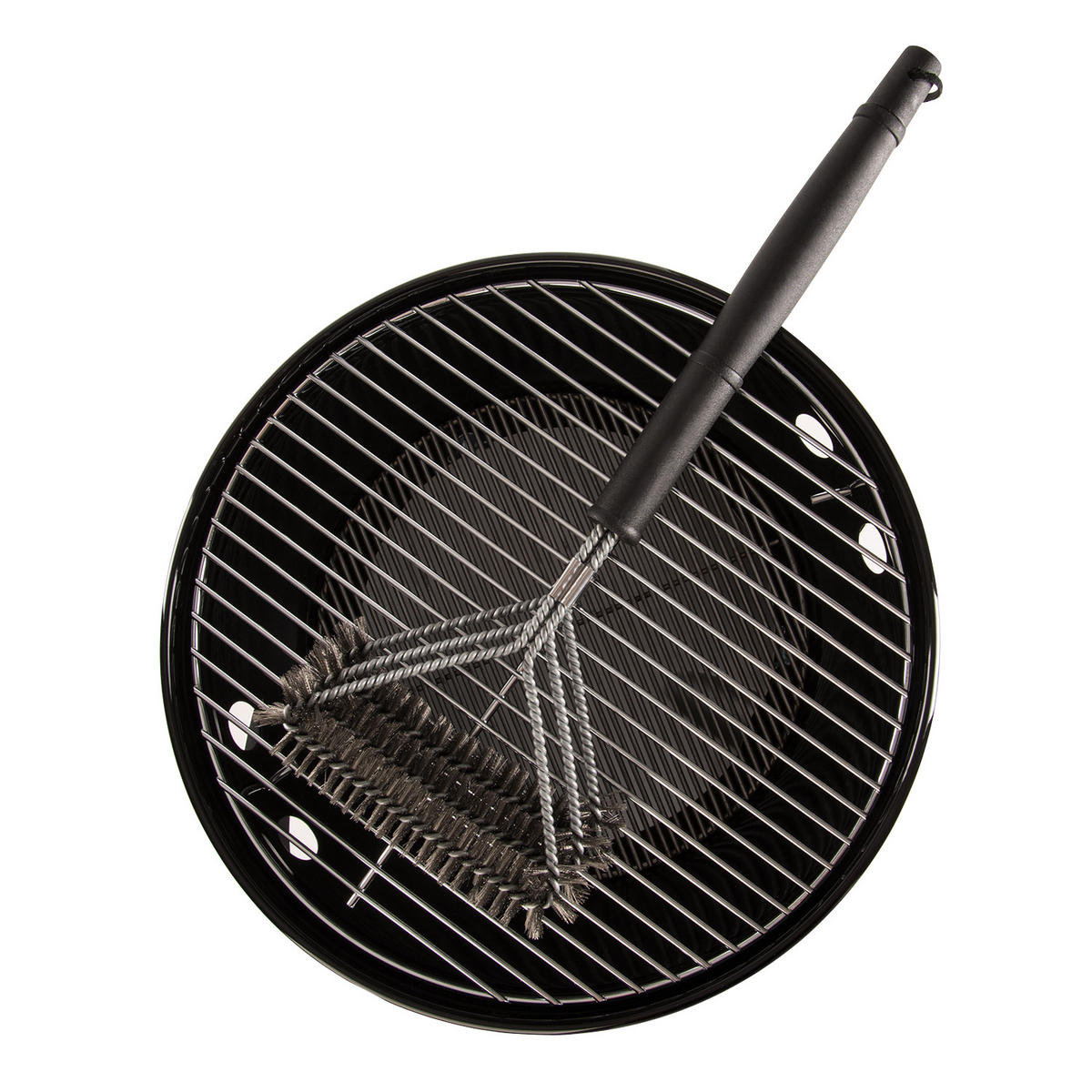 GRILLBÜRSTE Ragnar Edelstahlbürste - Schwarz, Metall (42cm) - Blumtal