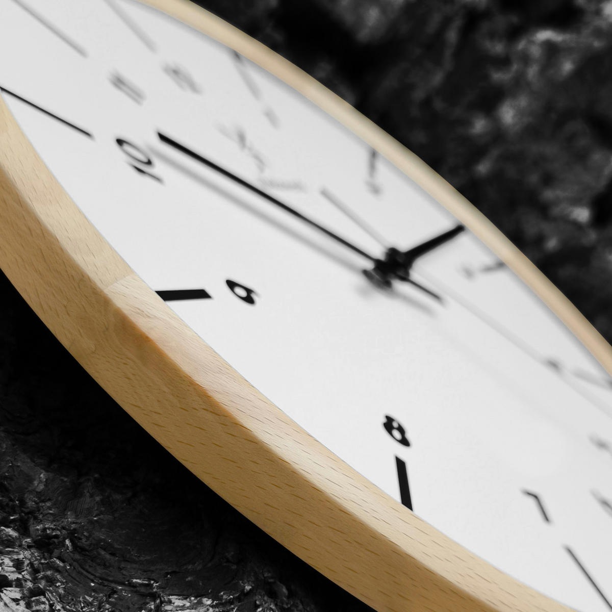 WANDUHR Holz Designer LÜNEBURG Loft Wand Uhr, beige, weiß - Beige/Schwarz, Holz/Metall (32/32/2cm) - Holzwerk