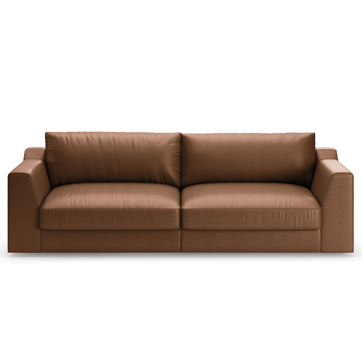 BIG-SOFA - Cognac, Kunststoff/Textil (274/90/112cm) - home24