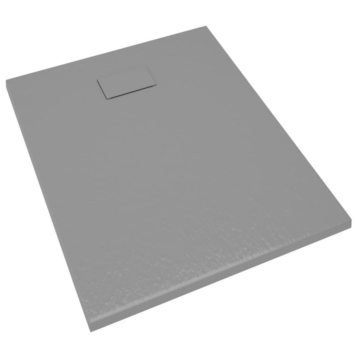 DUSCHWANNE Grau 100/80 Cm - Grau, Kunststoff (80/2.6/100cm) - vidaXL