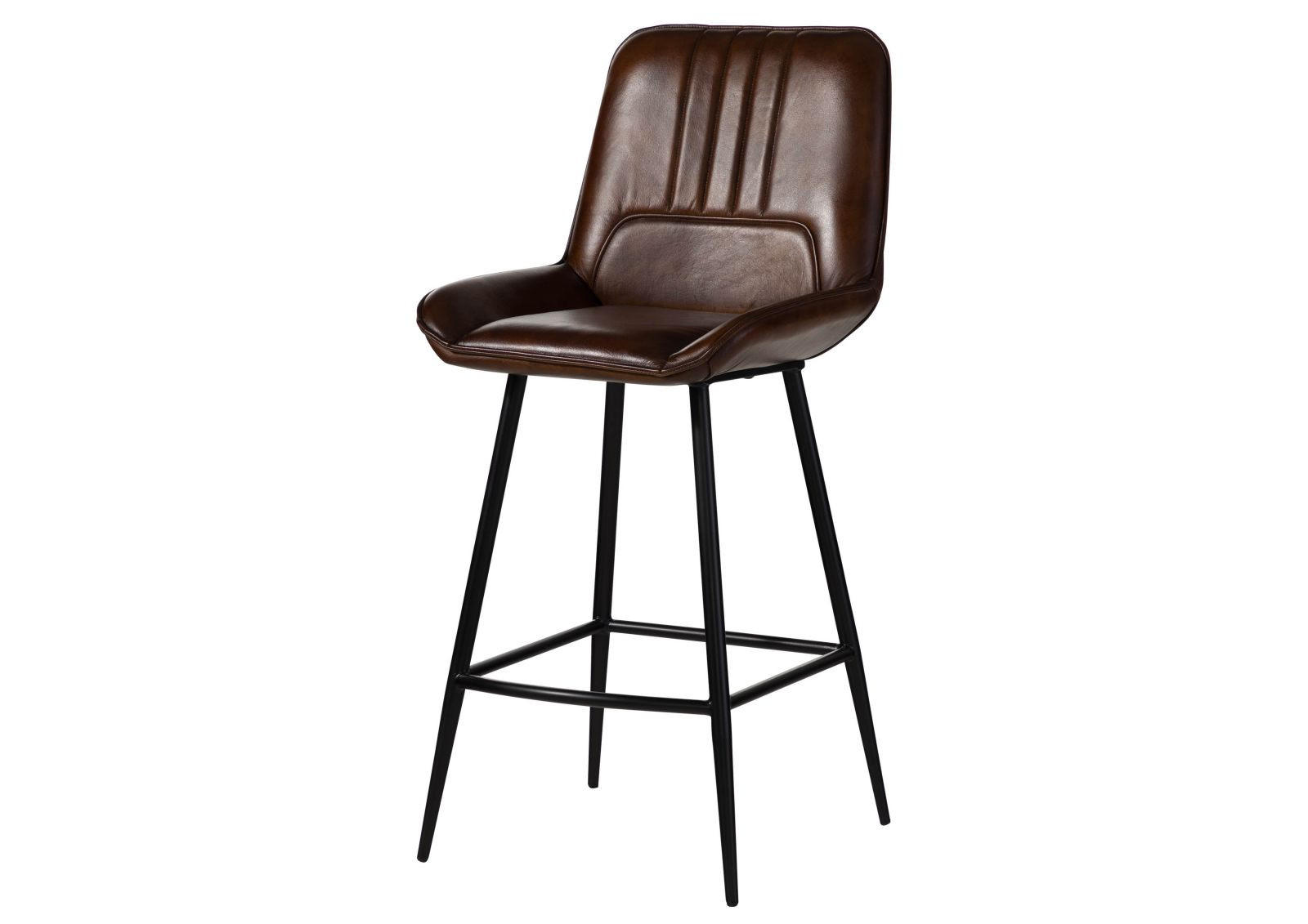 STUHL Echtleder 52 x 57 x 108 cm braun IRON LABEL #116 - Braun, Leder (52/108/57cm) - Massivmoebel24