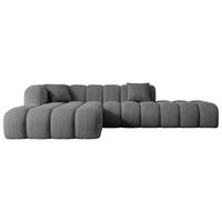 ECKSOFA Ottomane Links OLEA-L2 - 289x176x71 cm Dunkelgrau Cord - Dunkelgrau/Schwarz, Holzwerkstoff/Kunststoff (176/289cm) - ALTDECOR