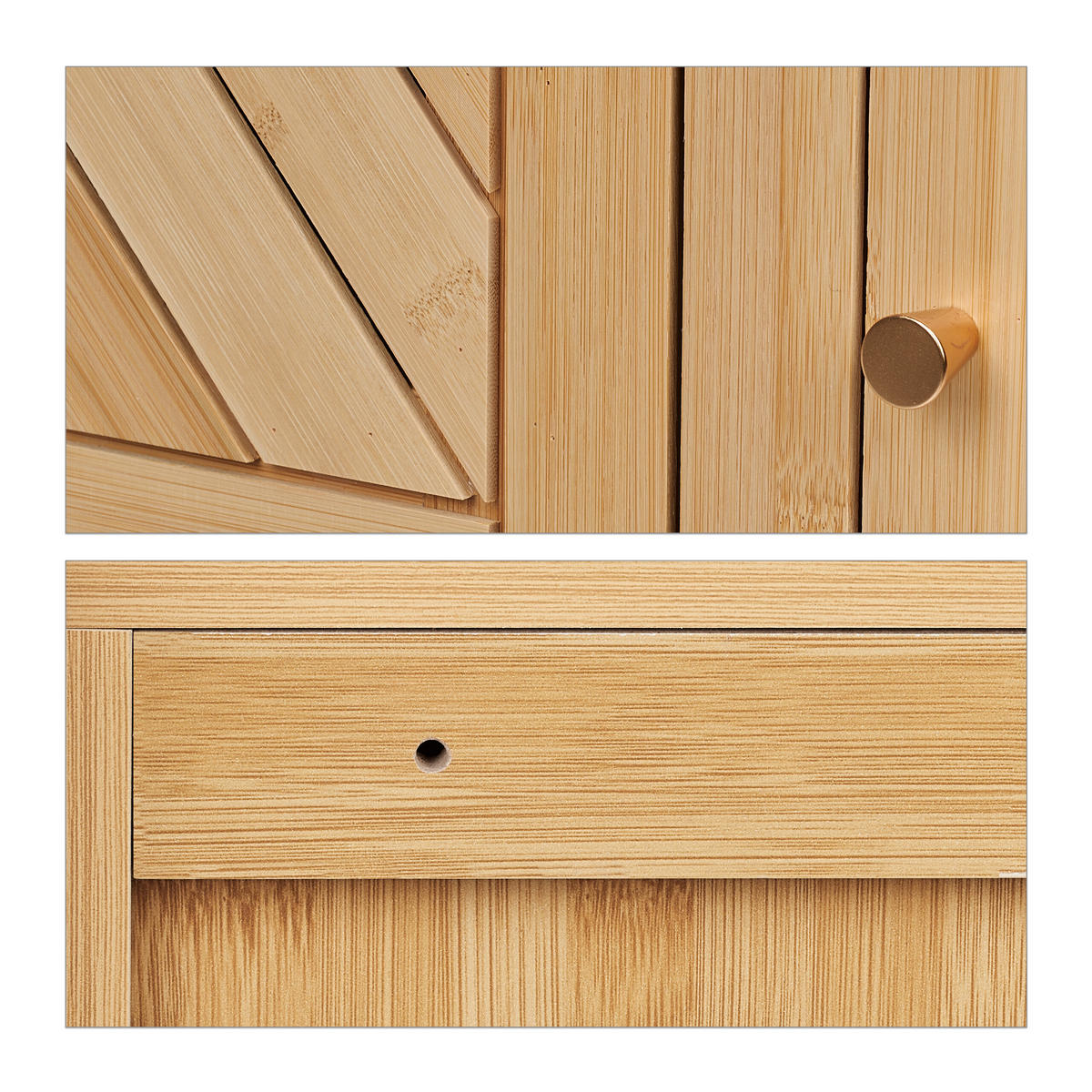 BAD-HÄNGESCHRANK - Hellbraun, Holz/Holzwerkstoff (40/55/20cm) - Relaxdays