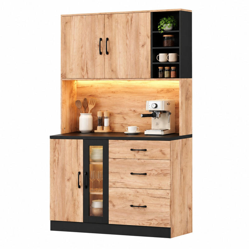 Meubliv Küchenhochschrank Braun 40x180x105 cm