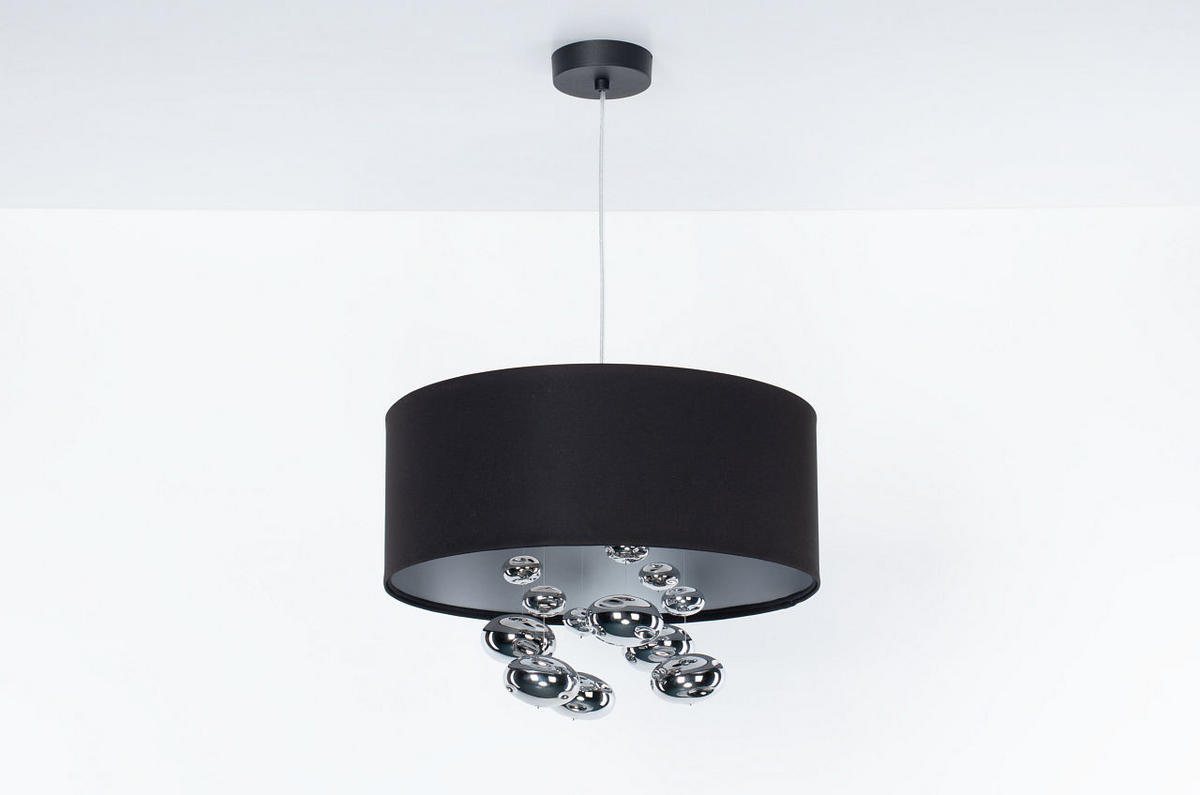 HÄNGELEUCHTE Schwarz 40/96 cm - Silberfarben/Schwarz, Kunststoff (40/1/96cm) - ONZENO