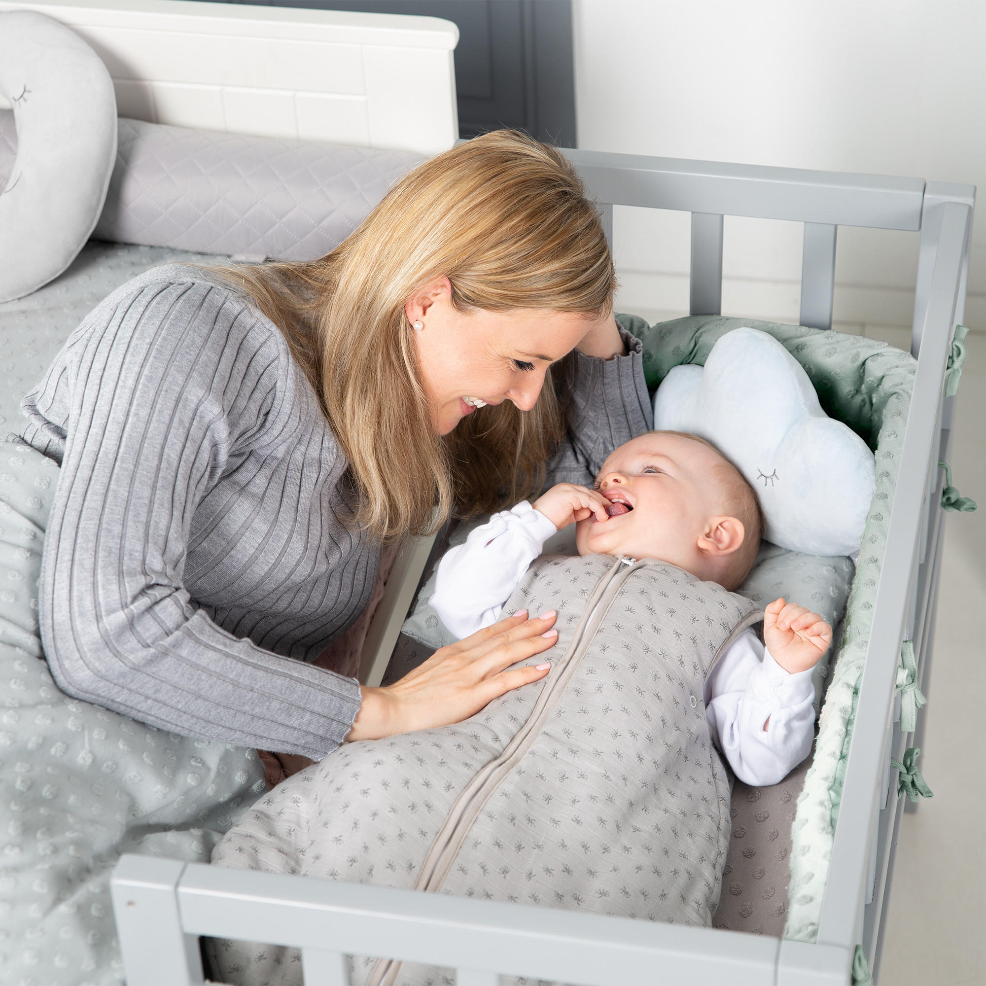 Thumbnail - Roba Nestchen, Grün, Textil, Füllung: Polyester, 170x4 cm, Gots, Schlafen, Babybett-Ausstattung, Babynestchen, Kuschelne...