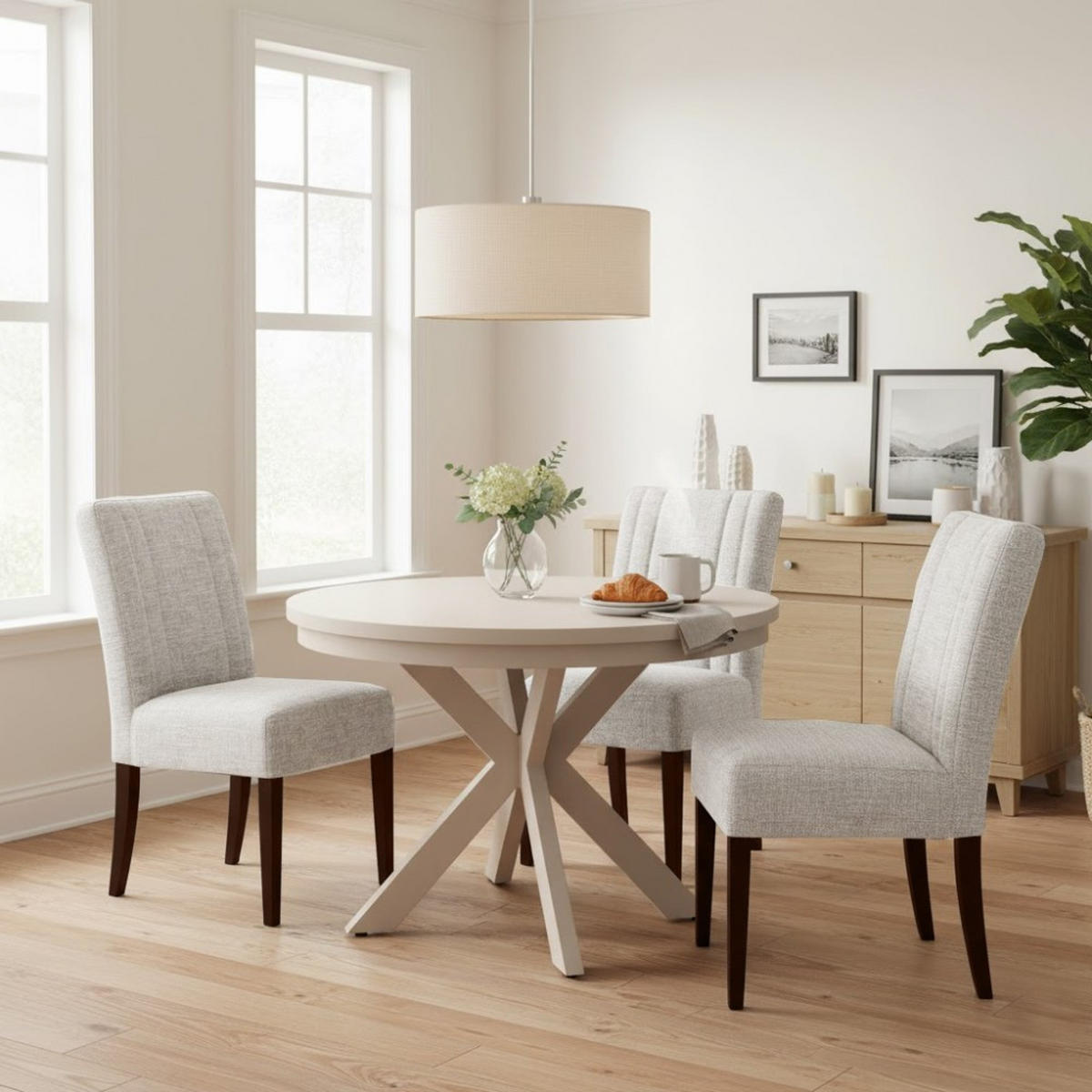 STUHL FREYA mit wengefarbenen Holzbeinen, Polsterstuhl, Beige - Wengefarben/Beige, Holz (47/94/42cm) - Beautysofa