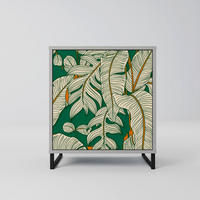 SIDEBOARD VERDANT PLEASURES, Grau, 57,5x42x67,5 cm, Schwarze Metall-Rahmenfüße - Multicolor/Schwarz, Holzwerkstoff/Metall (57.5/67.5/42cm) - SpaceRebels