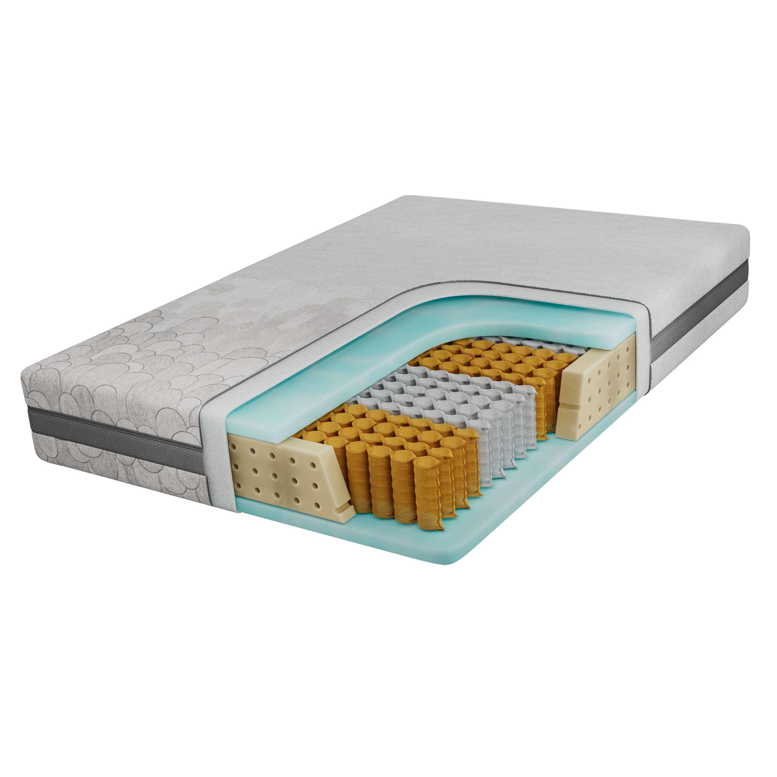 TASCHENMATRATZE COVE - 140/200 - H3 - Apri - Hellgrau, Textil (140/200cm) - MKS