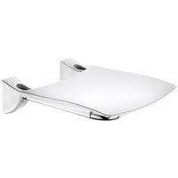 DUSCHSITZ Komfort hochklappbar Edelstahl hochglanzpoliert - Chromfarben, Metall (43.9/17.5/57.5cm) - Delabie