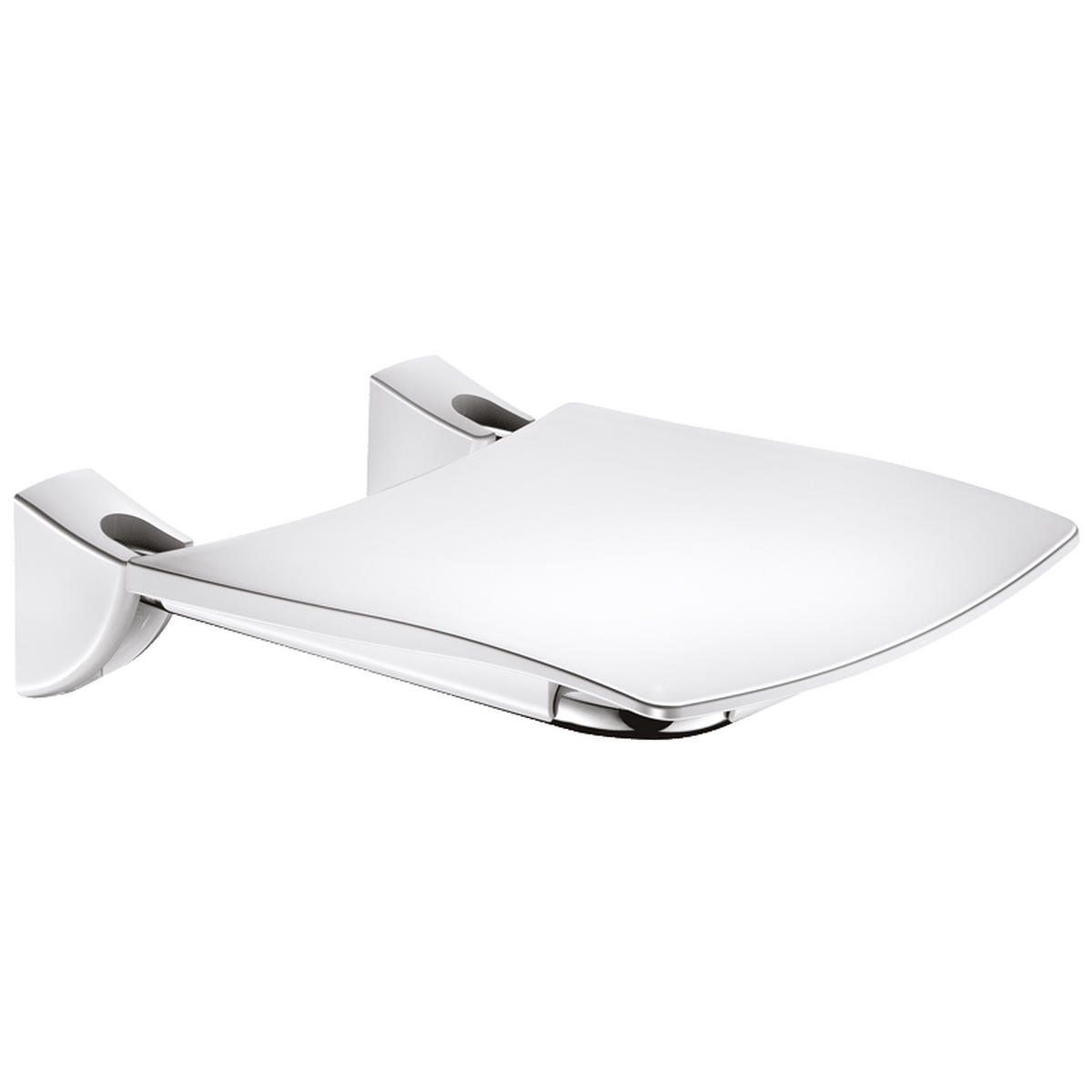 DUSCHSITZ Komfort hochklappbar Edelstahl hochglanzpoliert - Chromfarben, Metall (43.9/17.5/57.5cm) - Delabie