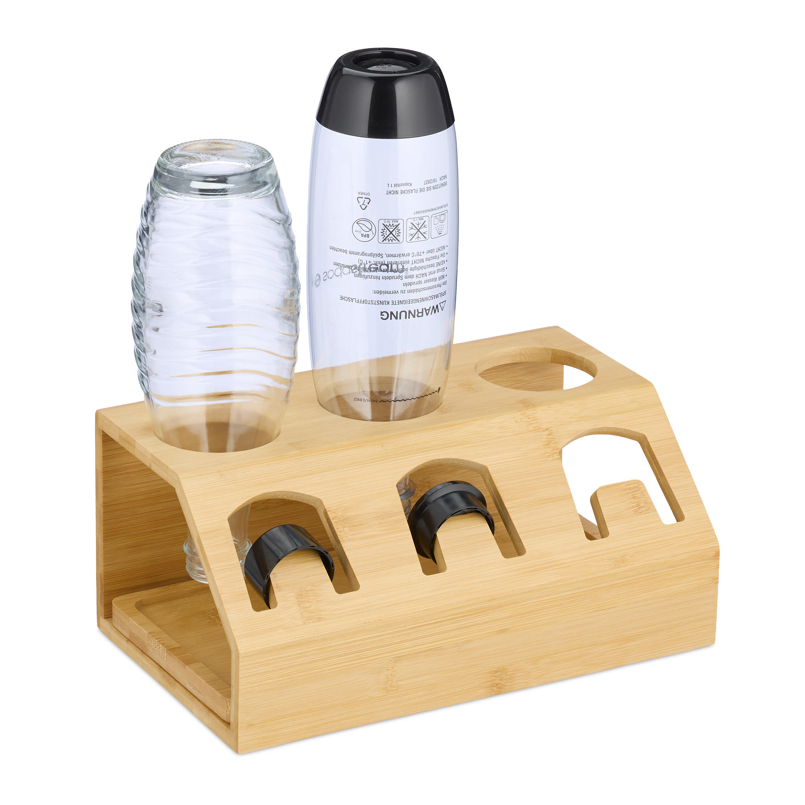 DRŽIAK na fľaše - svetlohnedá, drevo (30/13/17.5cm) - Relaxdays