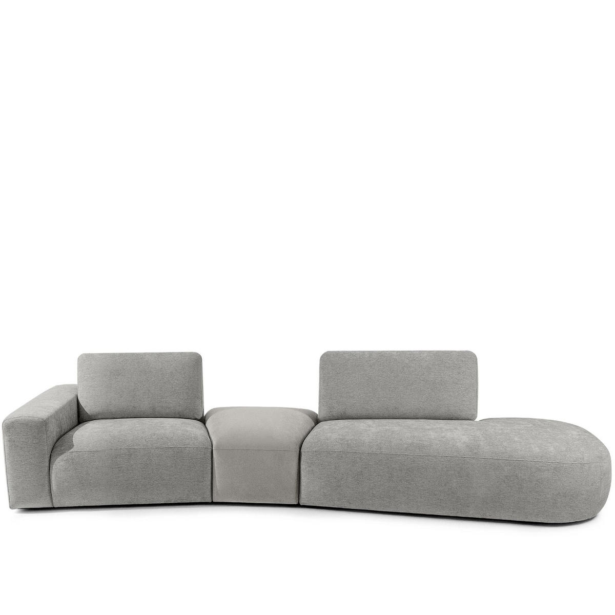 4-SITZER ECKSOFA ZUCCO Chenille rechts, Hellgrau - Hellgrau, Textil (350/84/105cm) - KONSIMO®